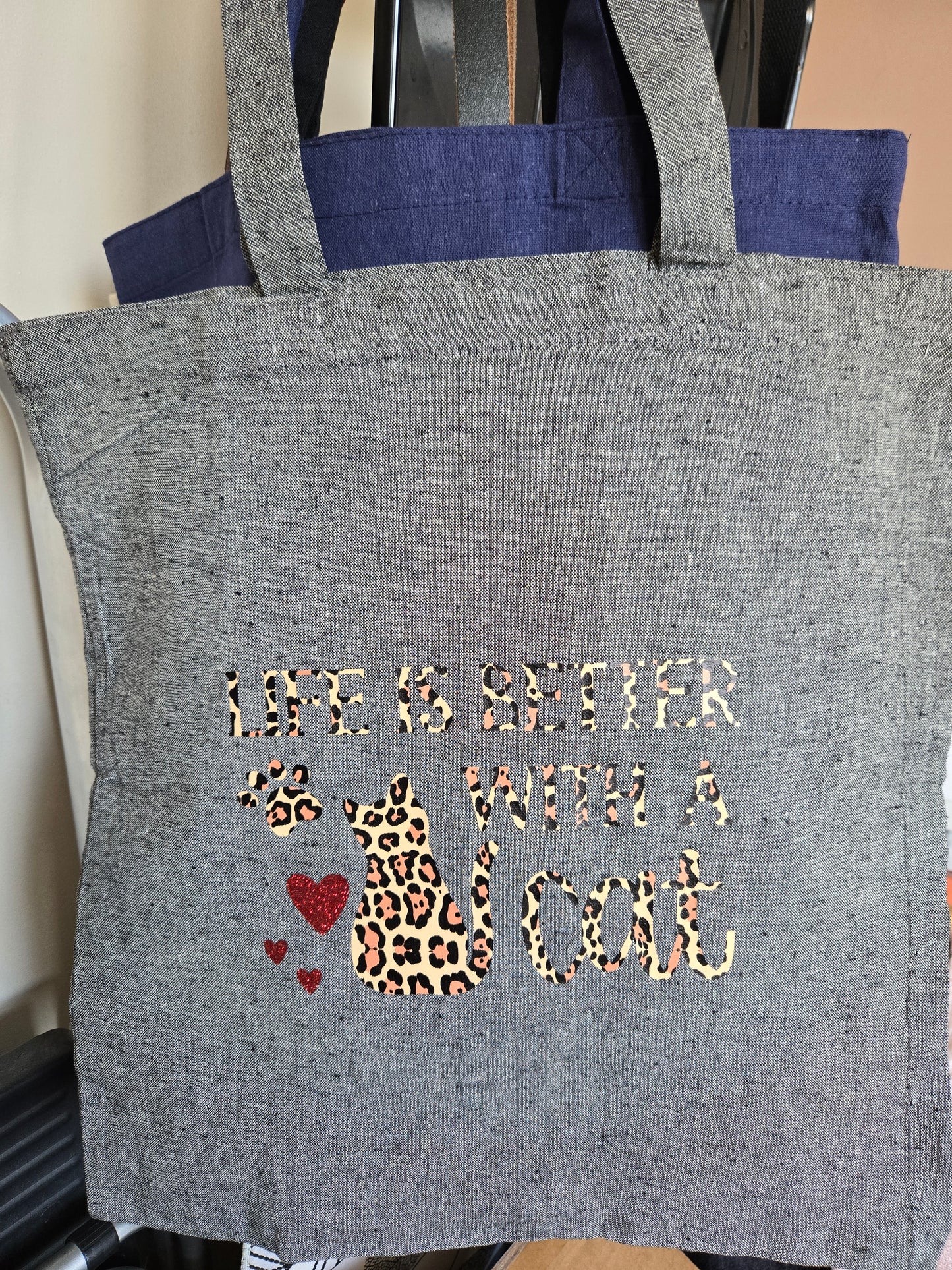 Cat/Dog Animal Print Light Weight Cotton Tote Bag