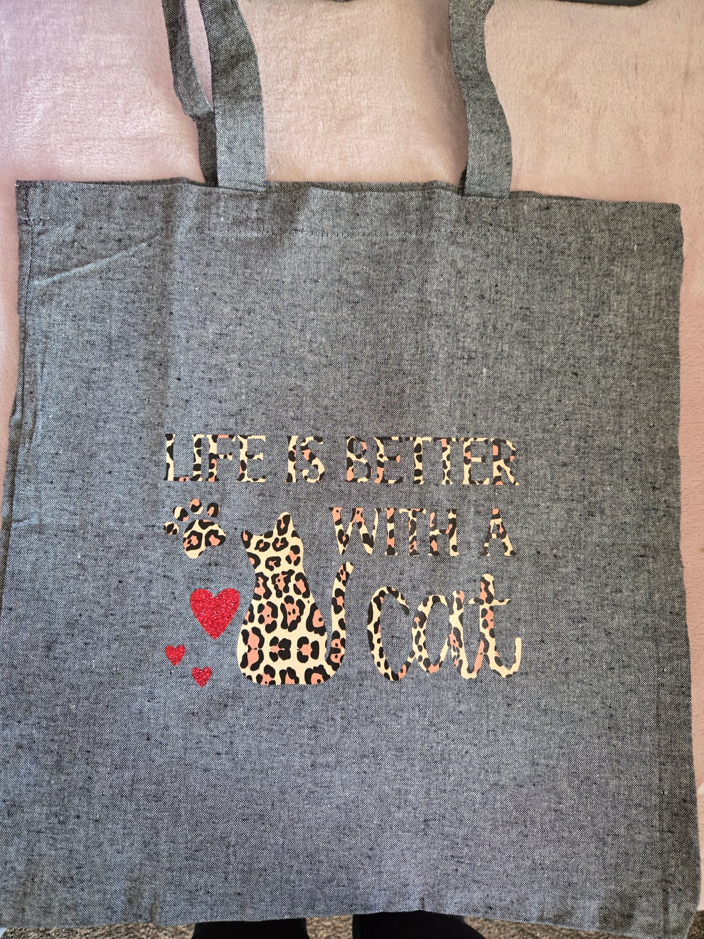 Cat/Dog Animal Print Light Weight Cotton Tote Bag