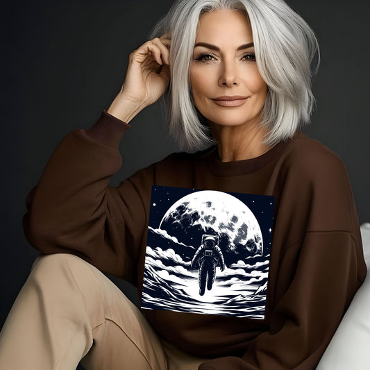 Astronaut Walking On The Moon Unisex Sweatshirt.
