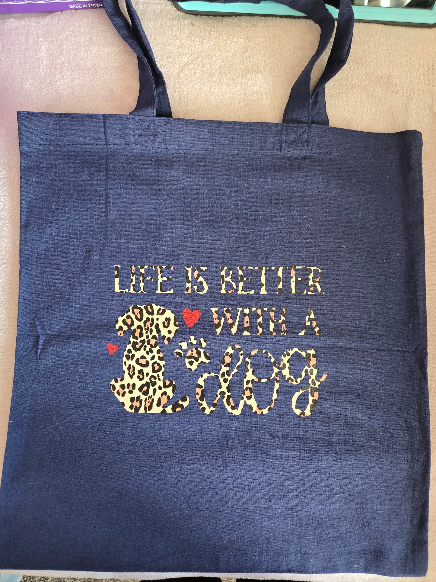 Cat/Dog Animal Print Light Weight Cotton Tote Bag