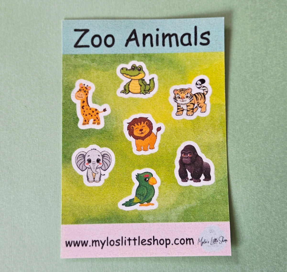 Zoo Animals Sticker Sheet
