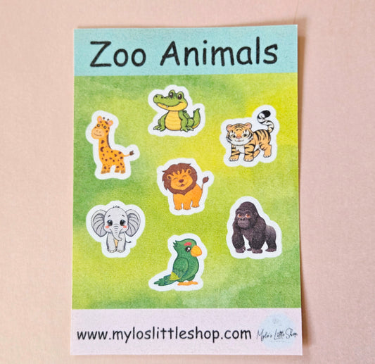Zoo Animals Sticker Sheet