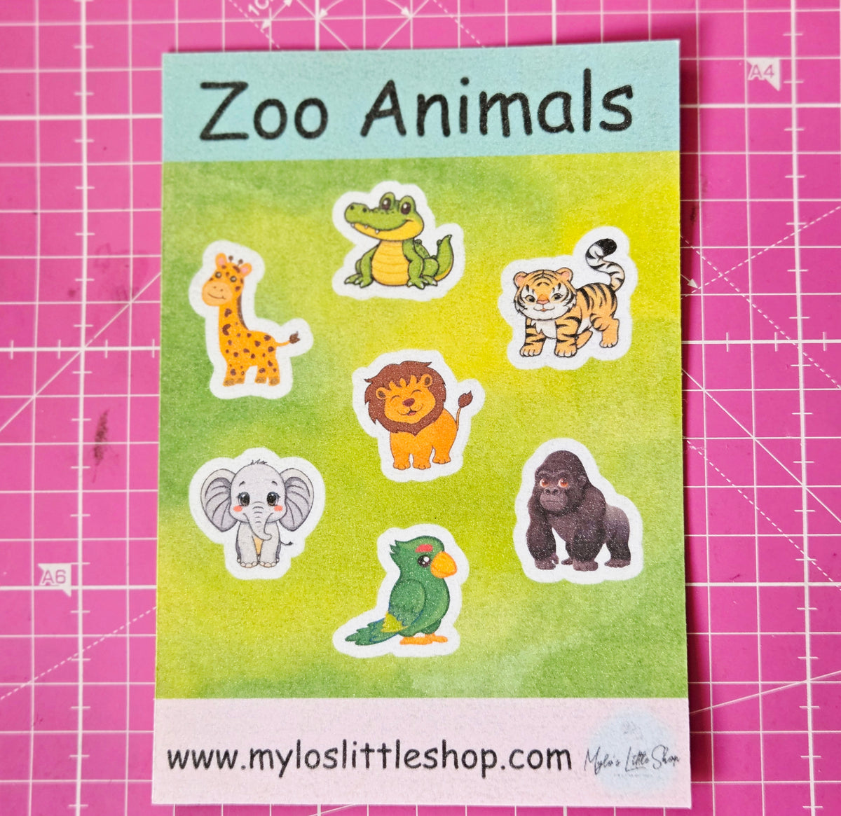 Zoo Animals Sticker Sheet