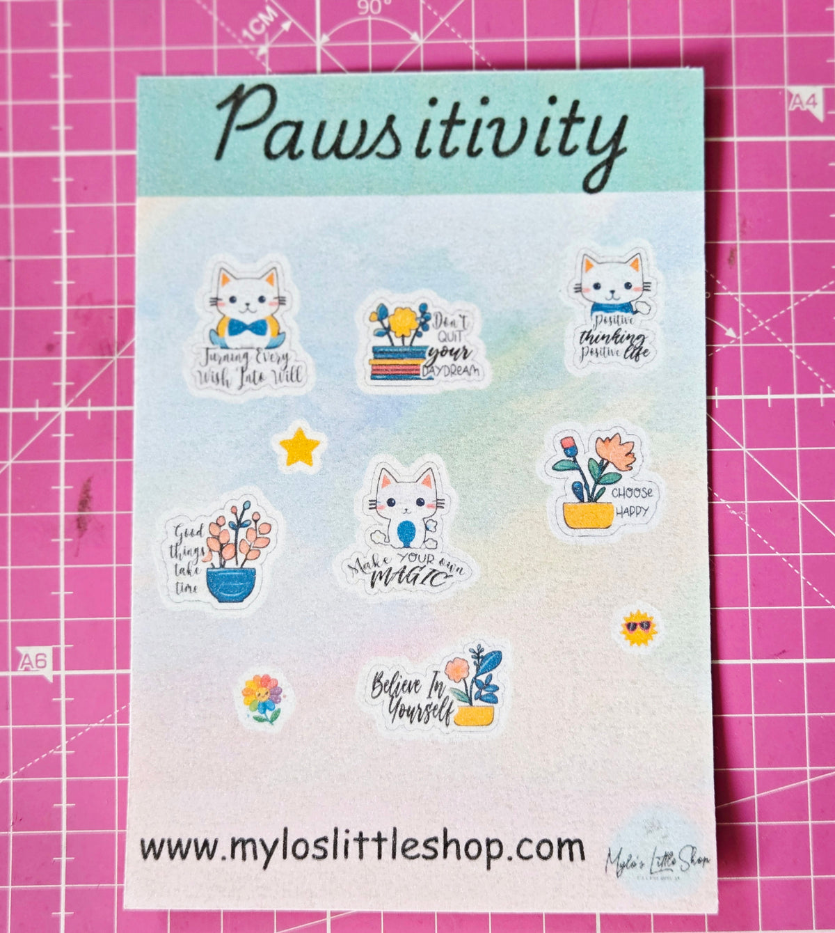 Pawsitivity Kitty Sticker Sheet
