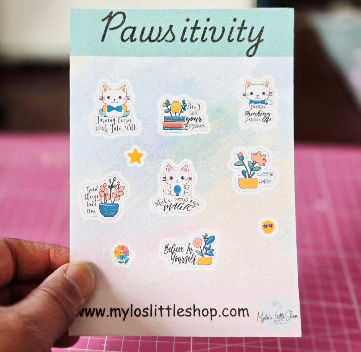 Pawsitivity Kitty Sticker Sheet