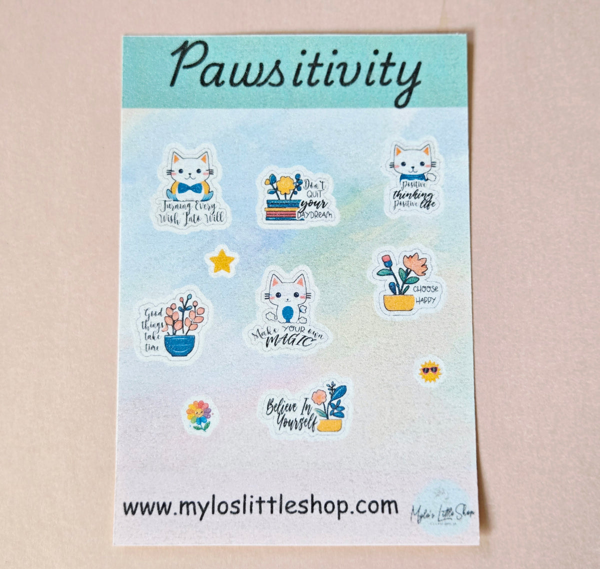 Pawsitivity Kitty Sticker Sheet