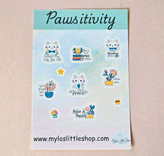 Pawsitivity Kitty Sticker Sheet