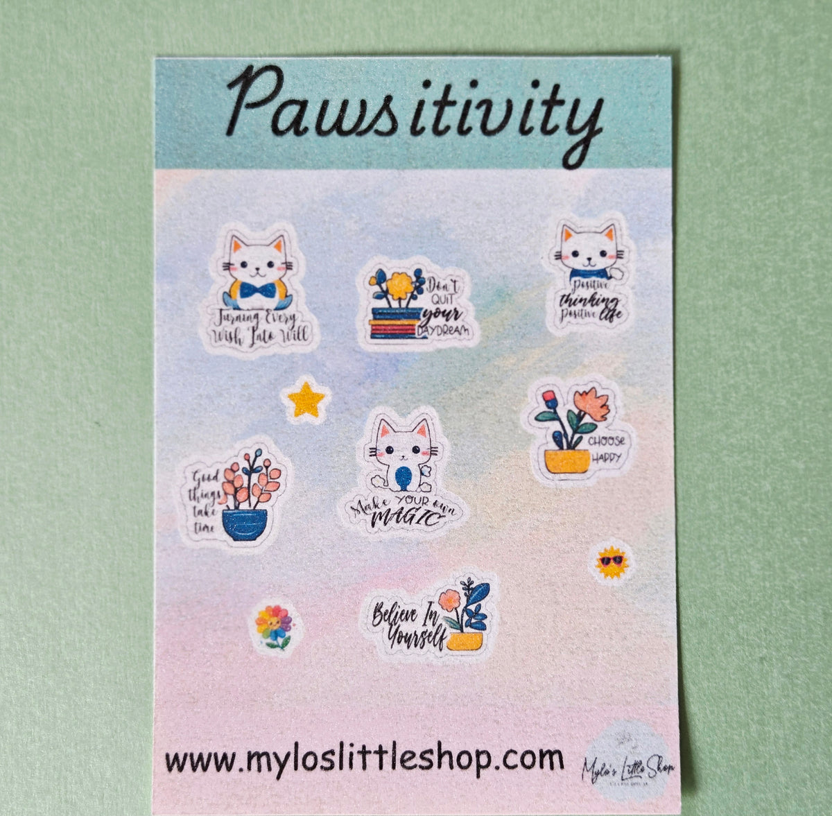Pawsitivity Kitty Sticker Sheet