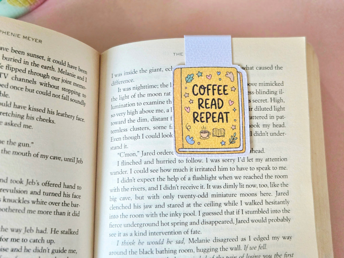 Coffee Read Repeat Magnetic Bookmark