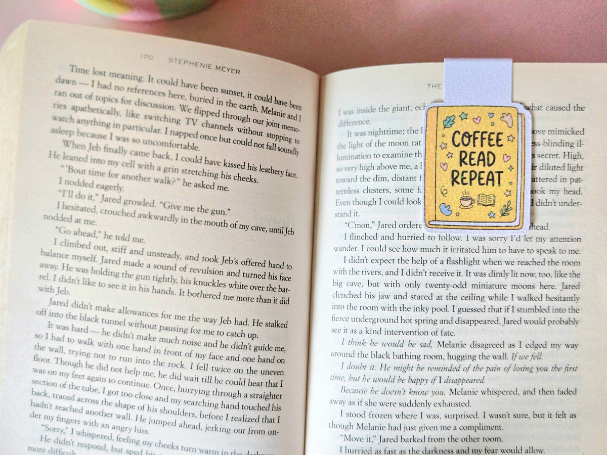 Coffee Read Repeat Magnetic Bookmark