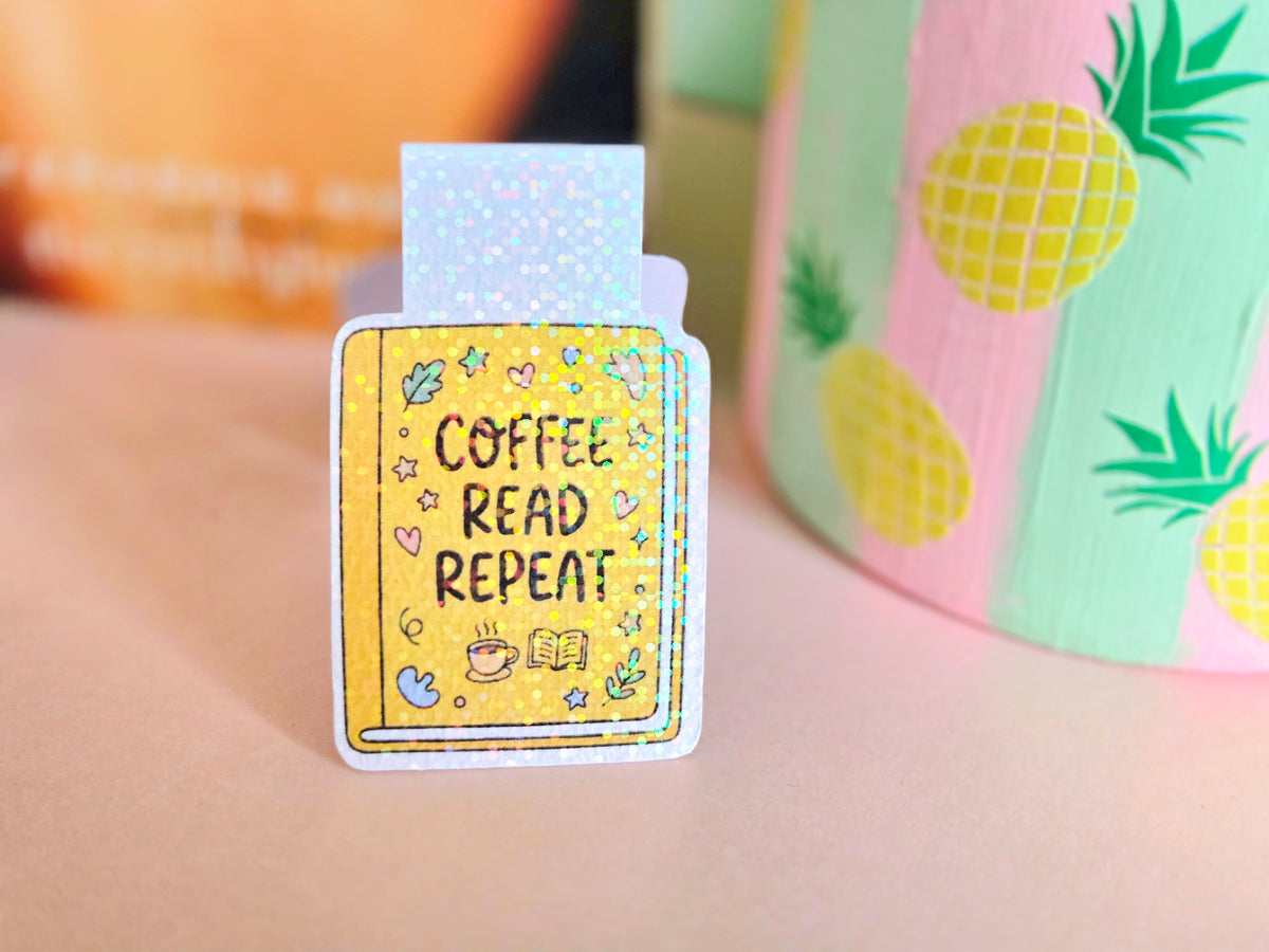Coffee Read Repeat Magnetic Bookmark