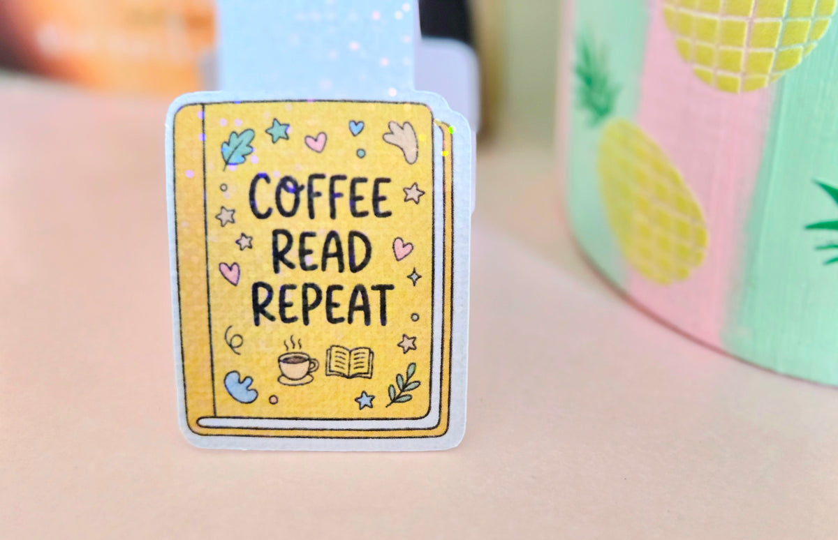Coffee Read Repeat Magnetic Bookmark