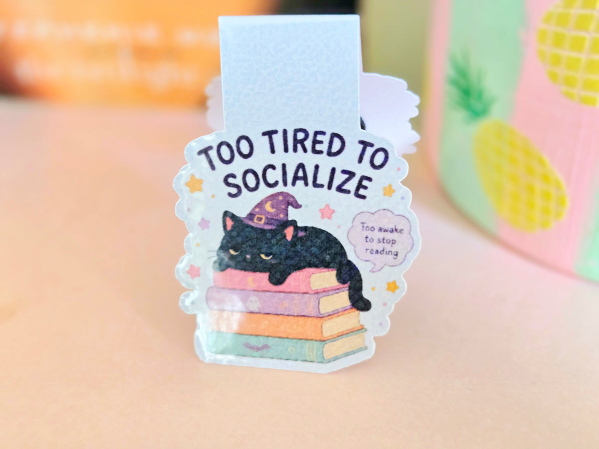 Tired Cat Magnetic Bookmark