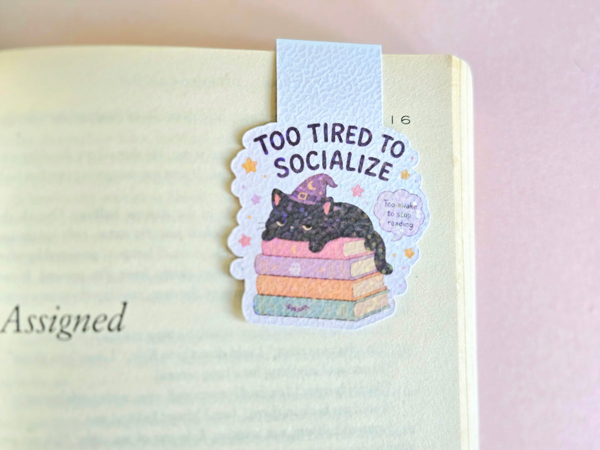 Tired Cat Magnetic Bookmark