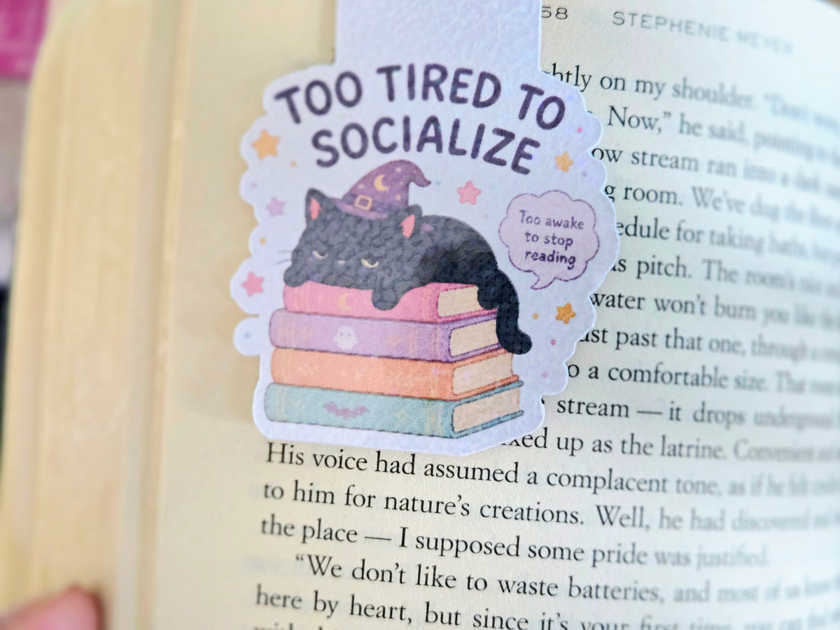 Tired Cat Magnetic Bookmark