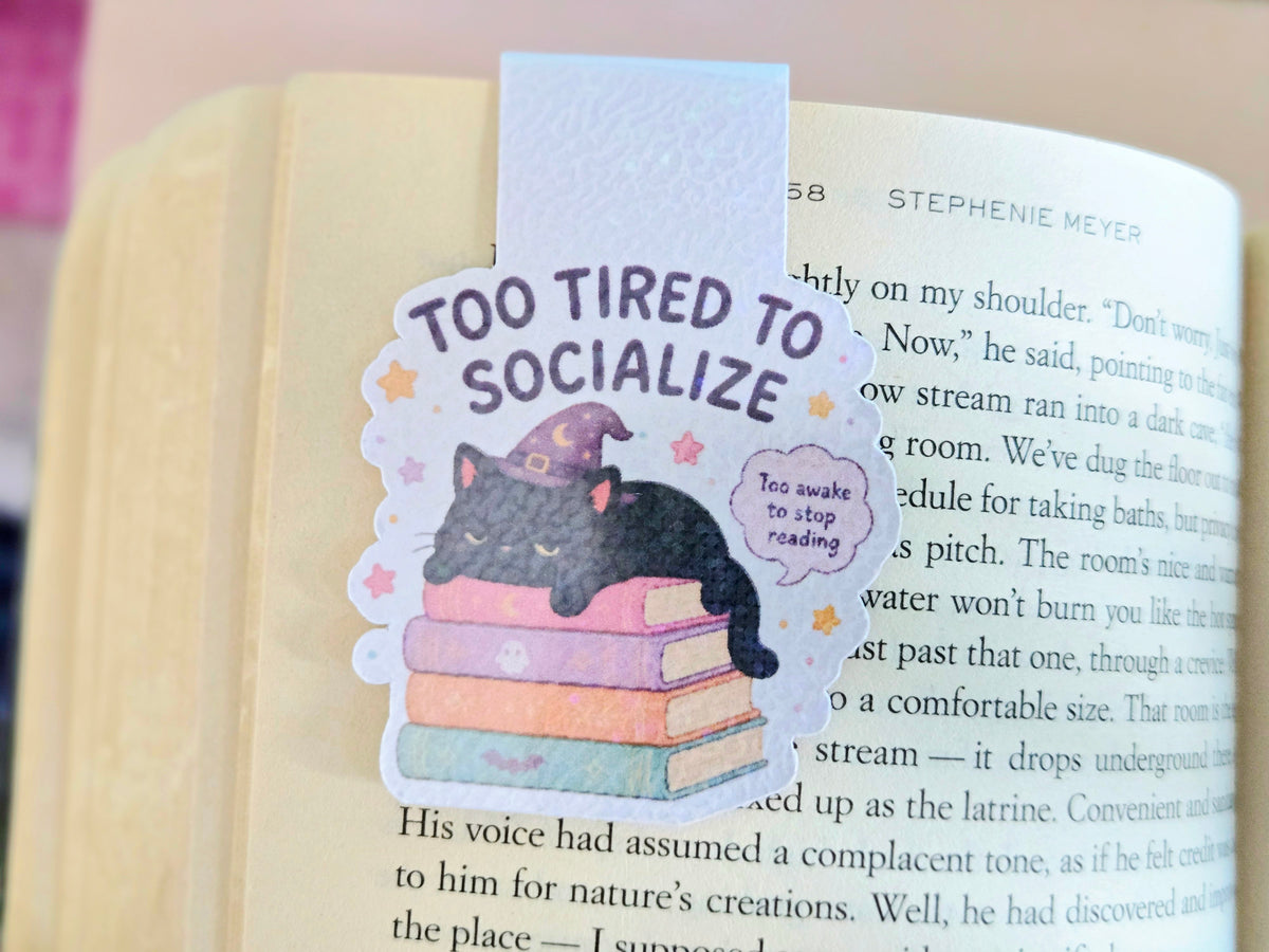 Tired Cat Magnetic Bookmark