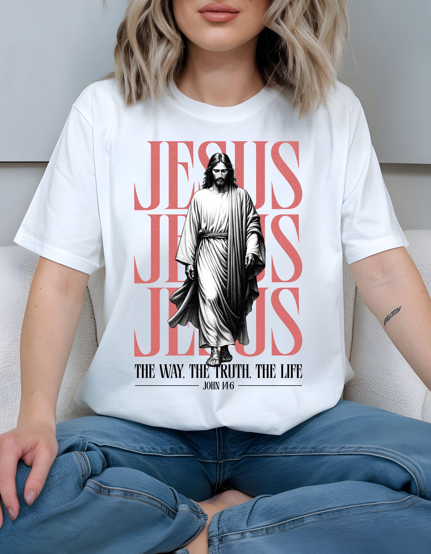 Jesus-John 14:6 Scripture White Garment