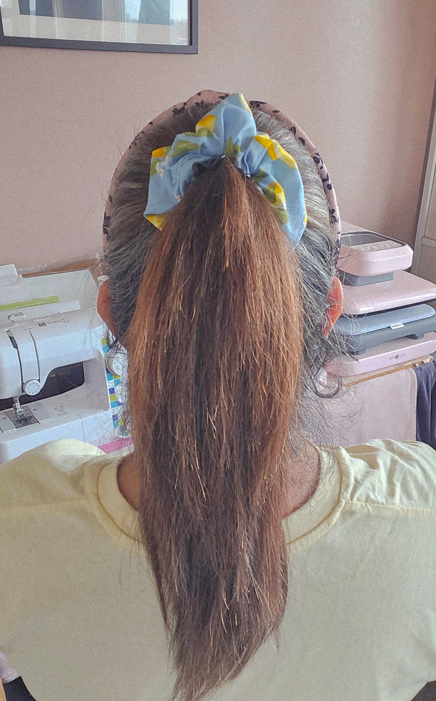 Lemons And Flowers Scrunchie
