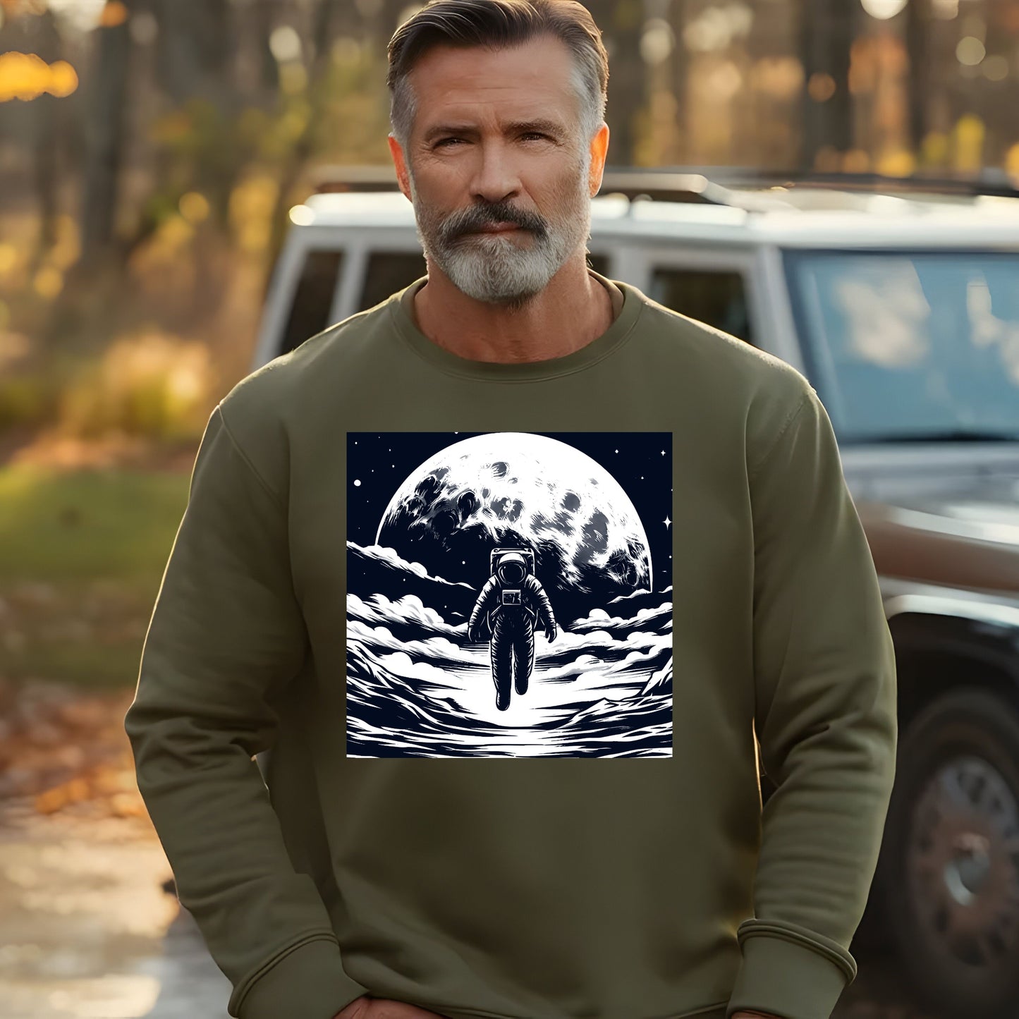 Astronaut Walking On The Moon Unisex Sweatshirt.