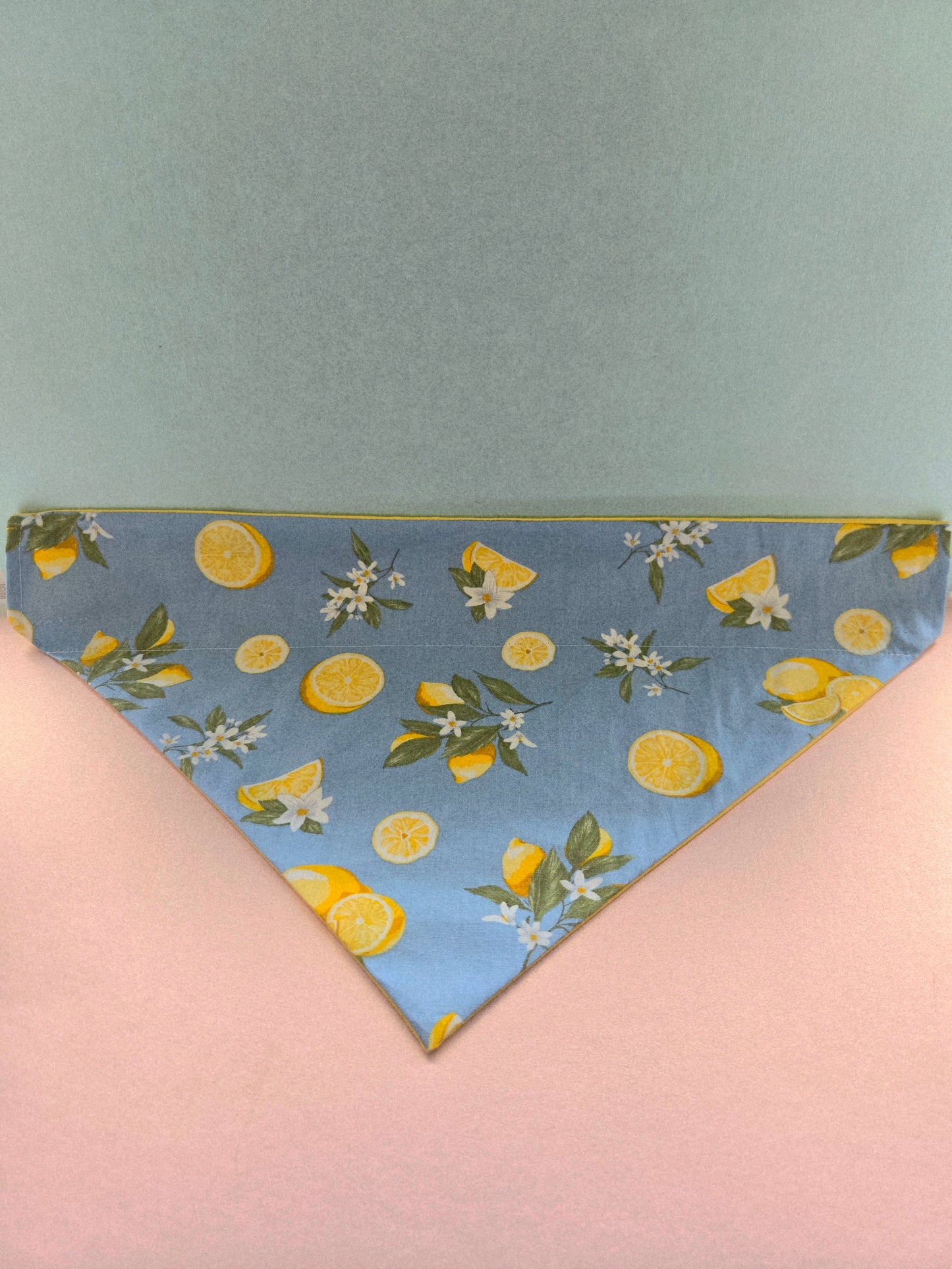 Lemons And Flowers Reversible Patterned Over The Collar Pet Bandana