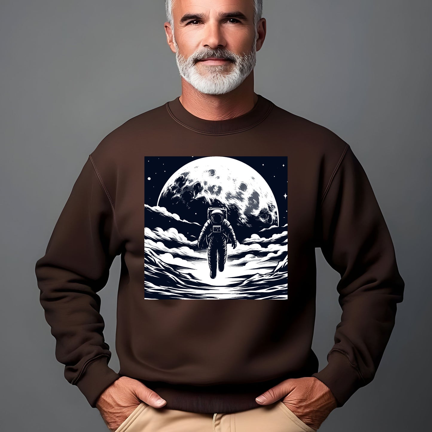 Astronaut Walking On The Moon Unisex Sweatshirt.