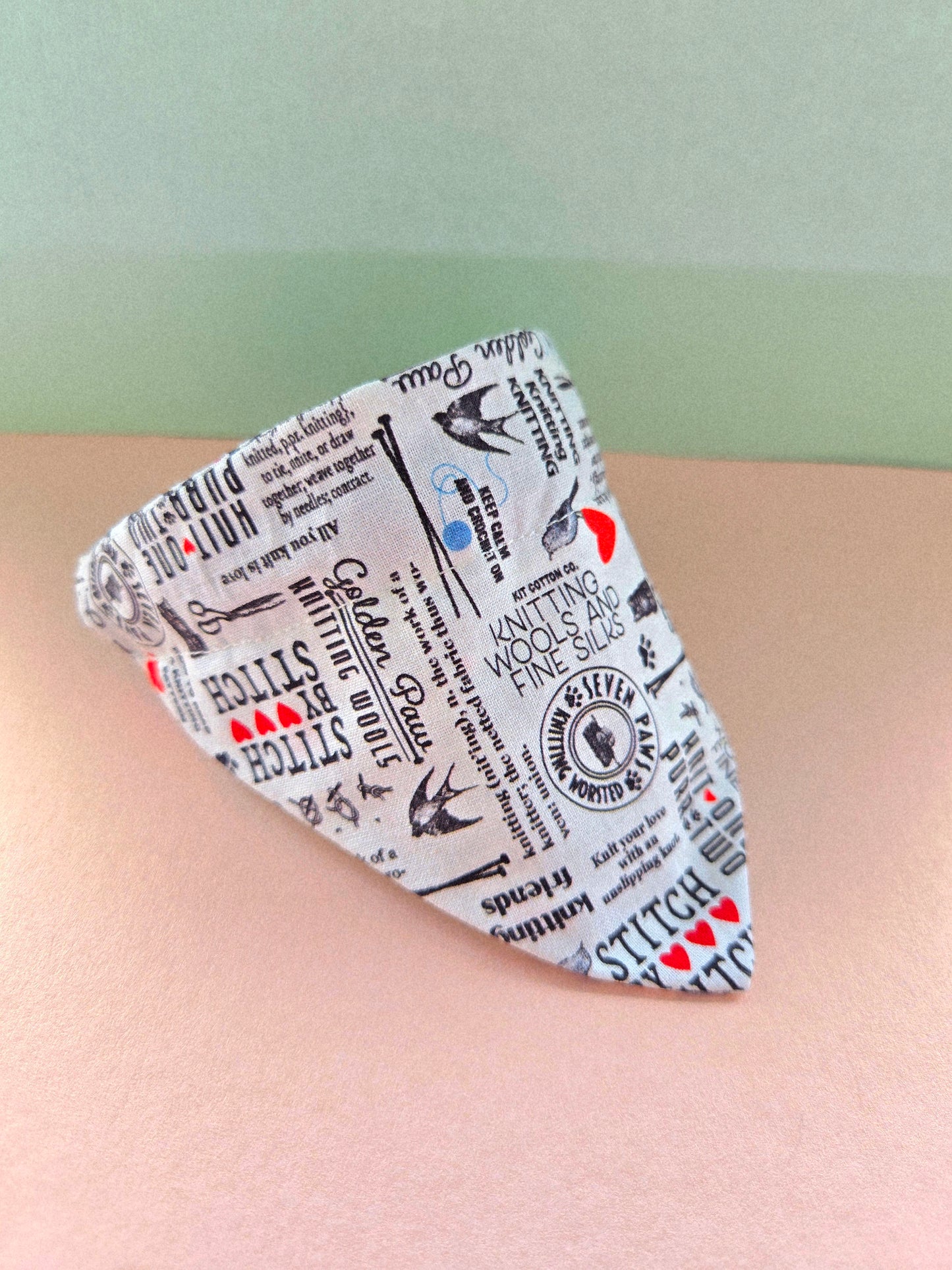 Newspaper Clipping Patterned Over The Collar Pet Bandana