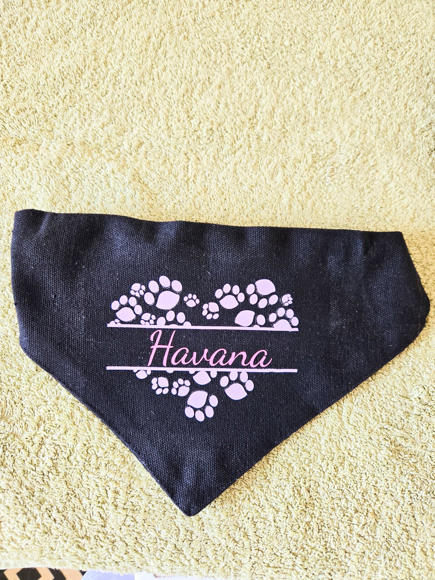 Bandana(s) For Pet(s)-Black-Personalised