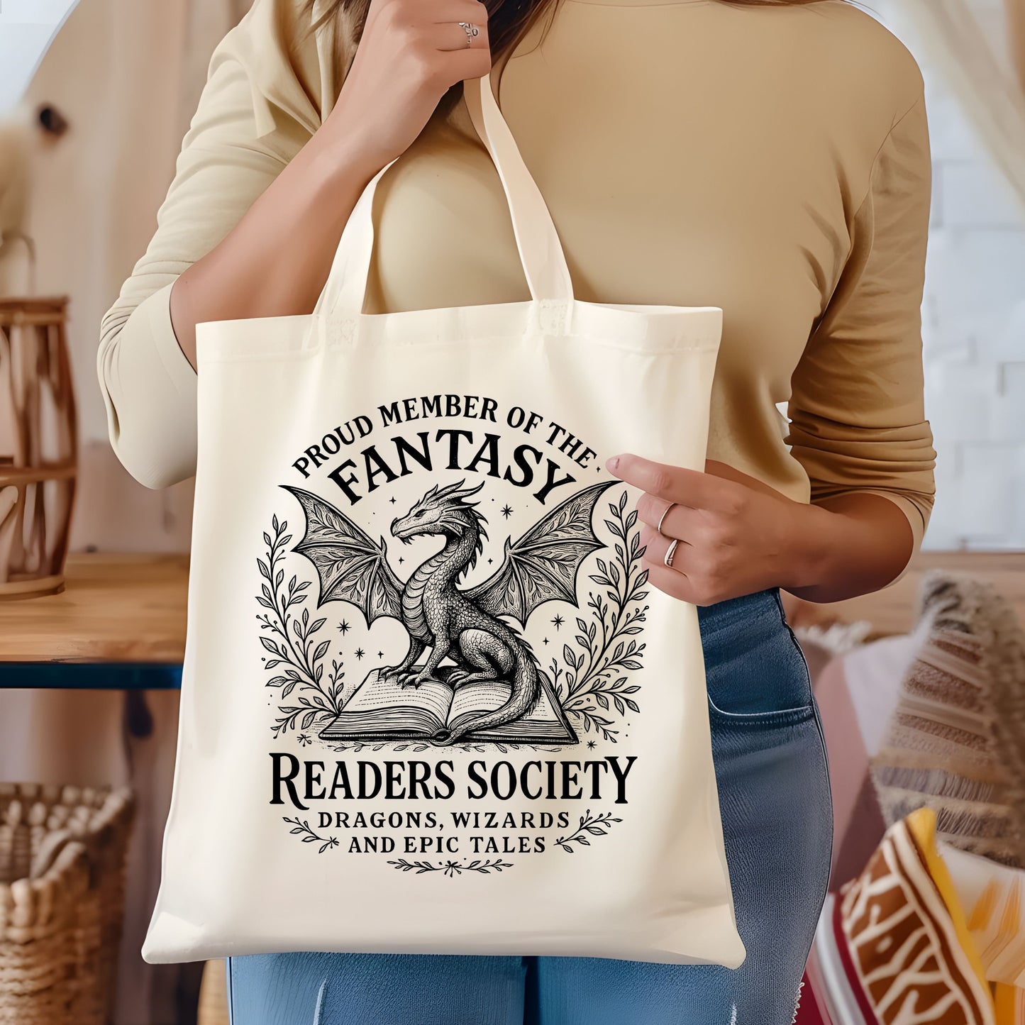 Fantasy Readers Club Cotton Tote Bag.