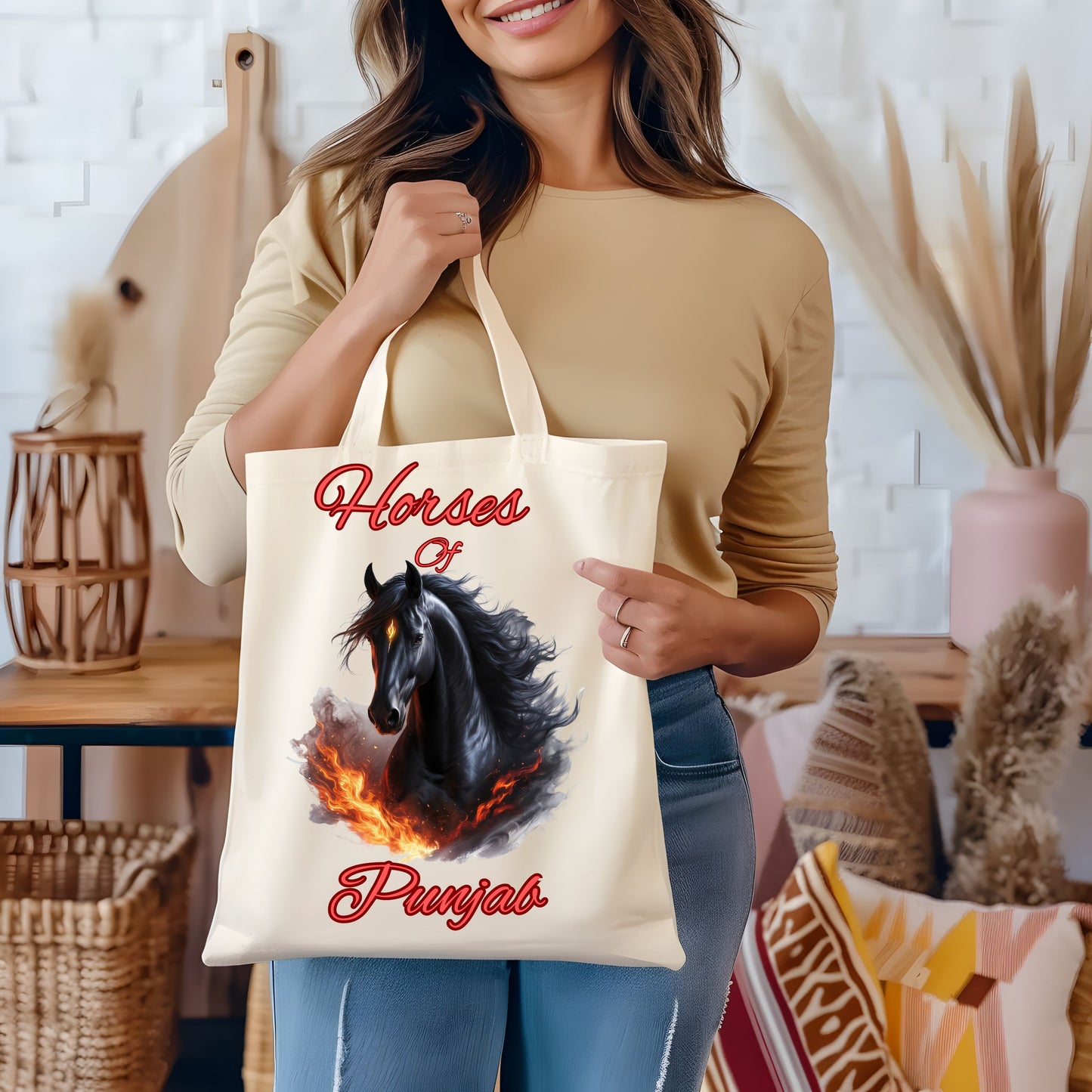 Horses Of Punjab Tote Bag