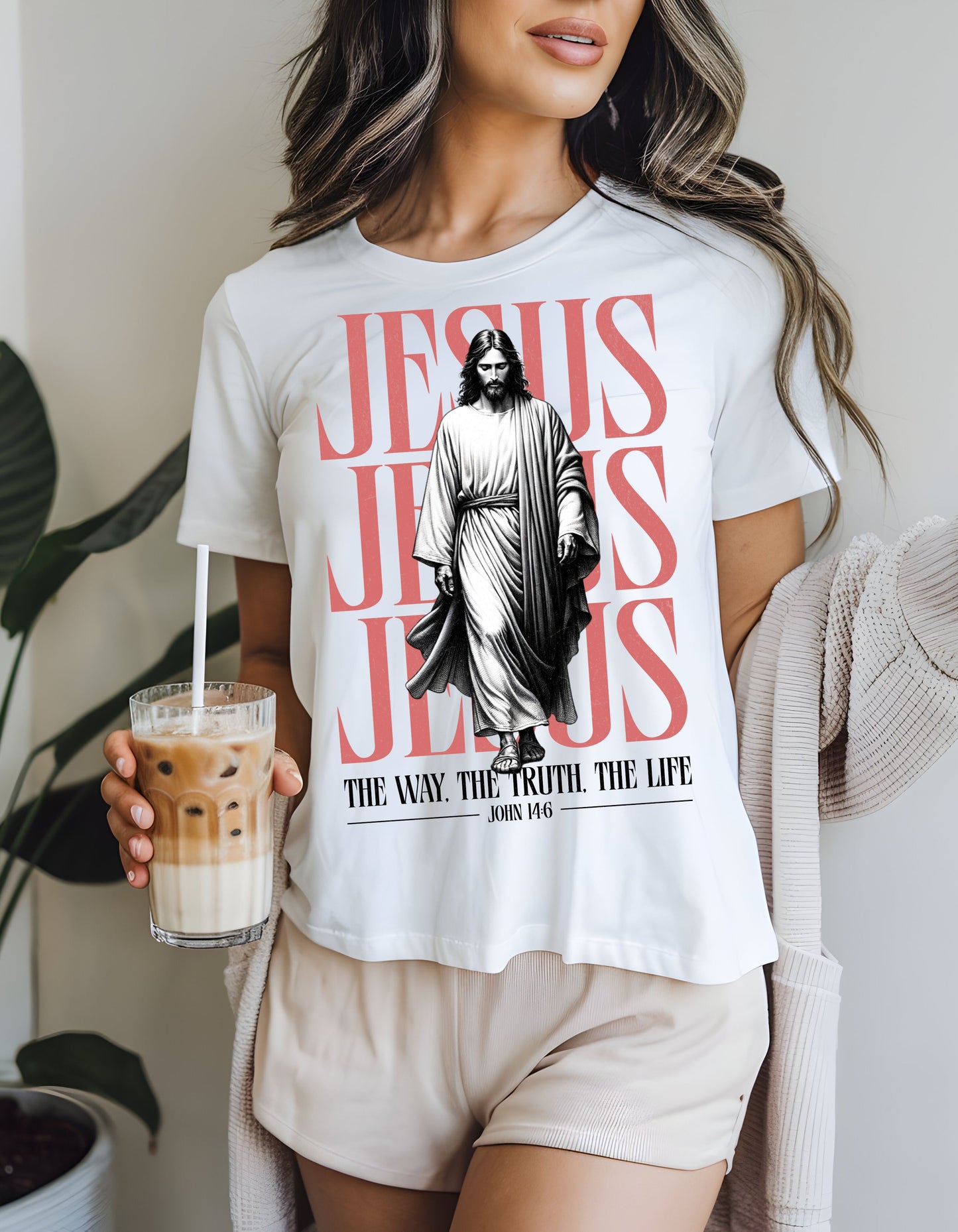 Jesus-John 14:6 Scripture White Garment