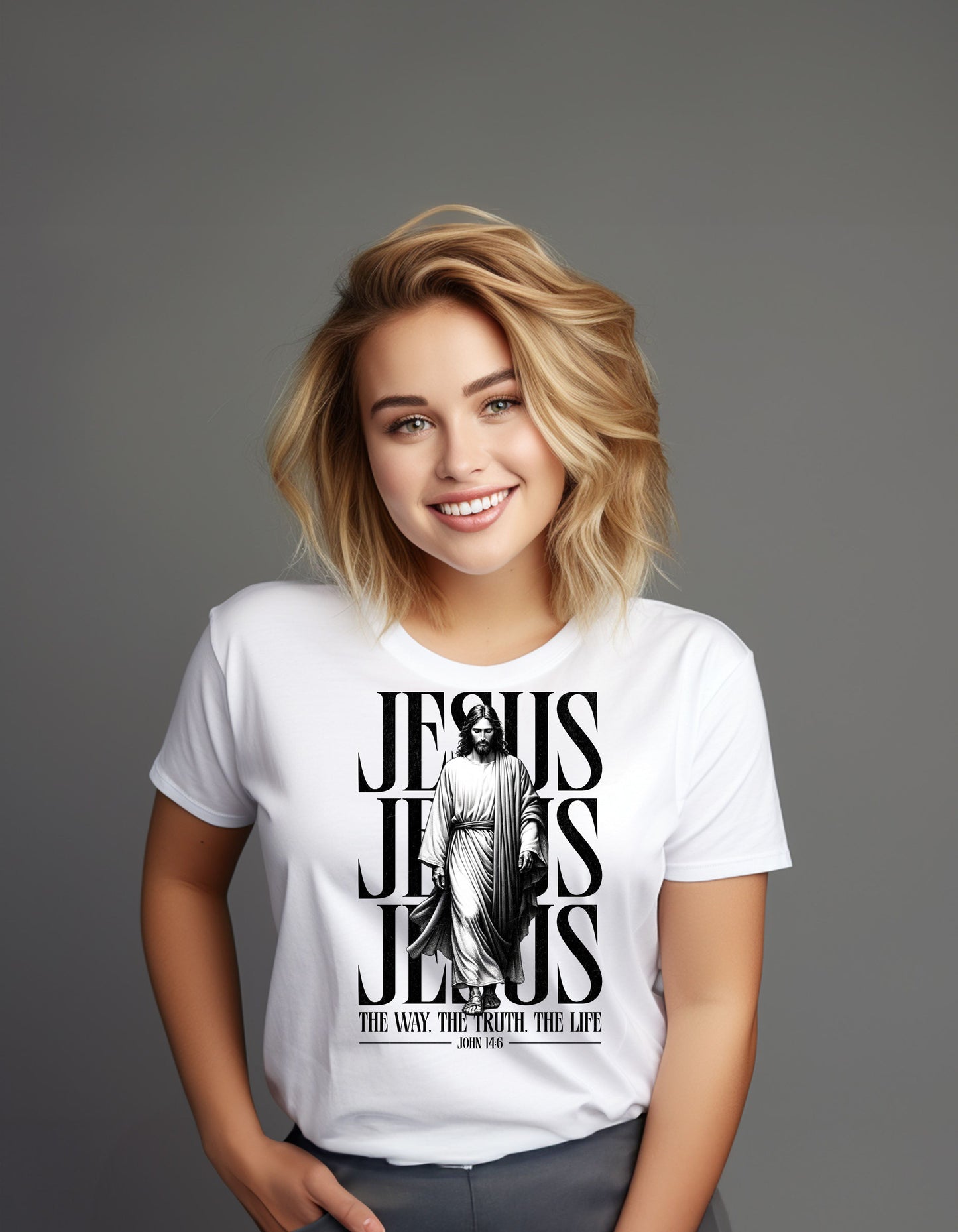 Jesus-John 14:6 Scripture White Garment