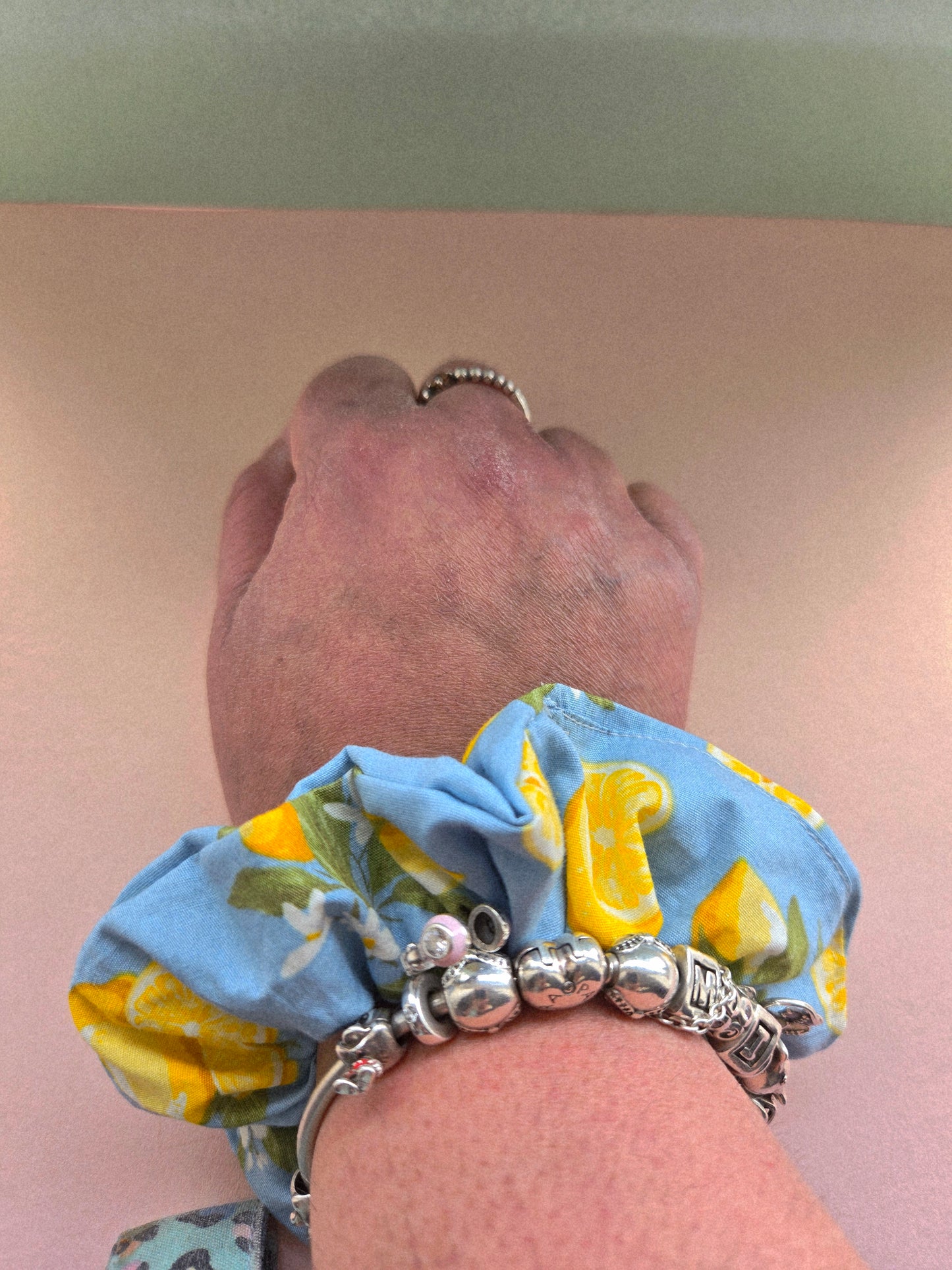Lemons And Flowers Scrunchie