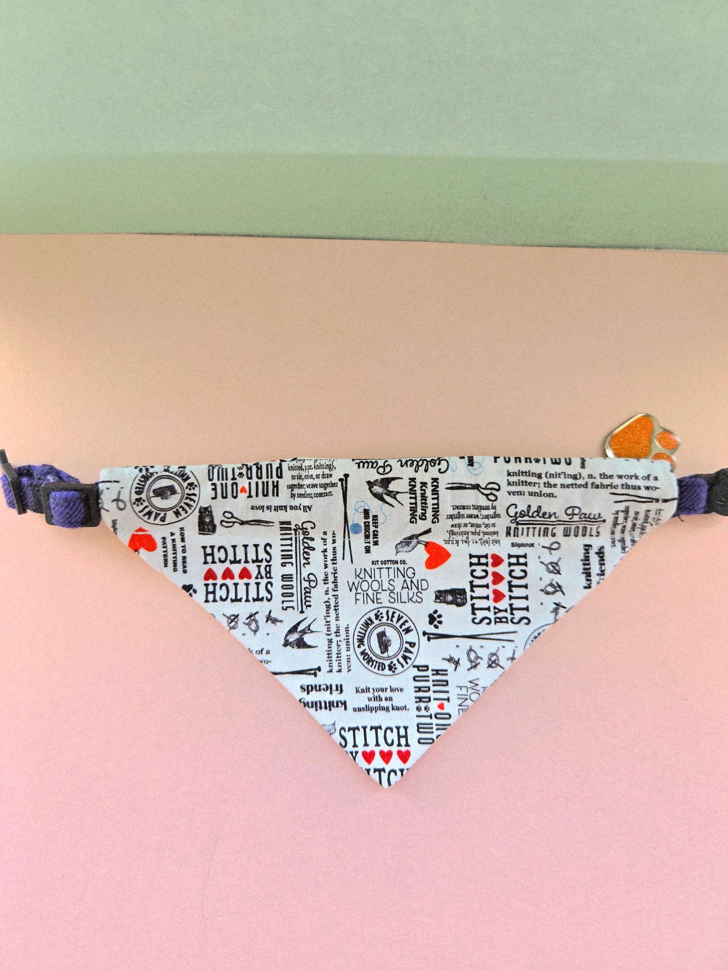 Newspaper Clipping Patterned Over The Collar Pet Bandana