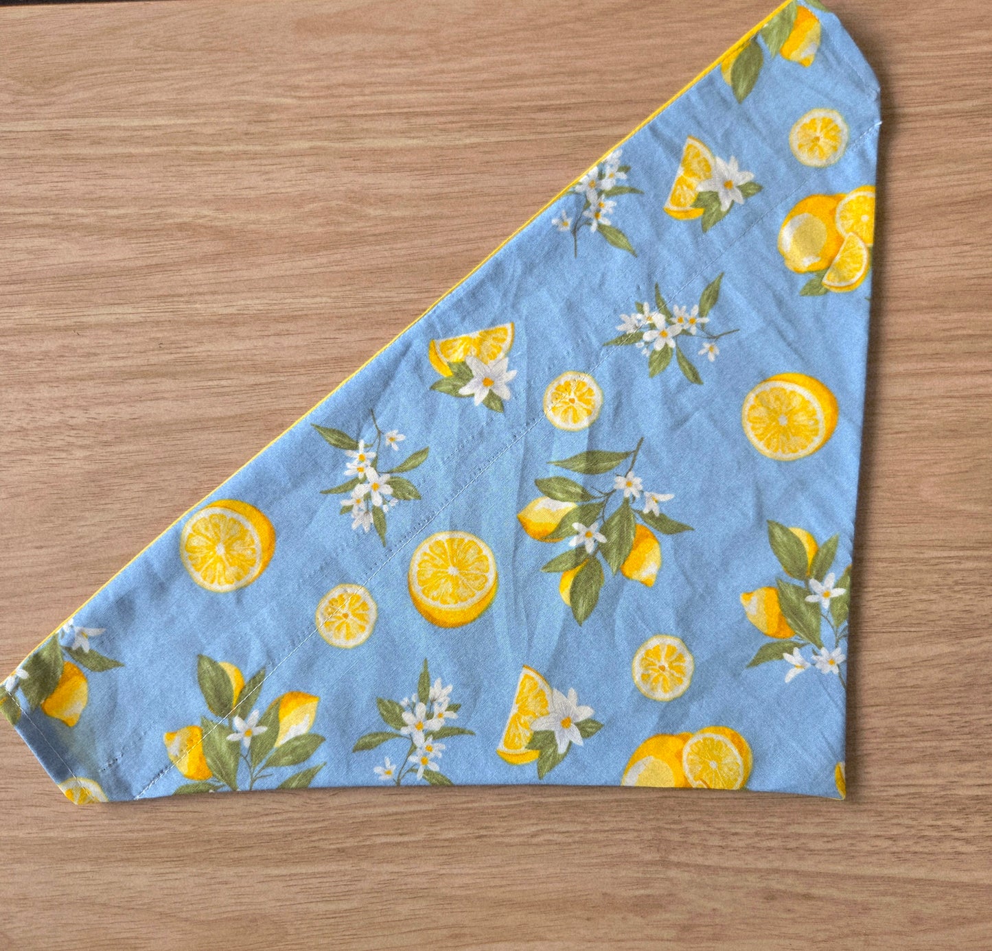 Lemons And Flowers Reversible Patterned Over The Collar Pet Bandana