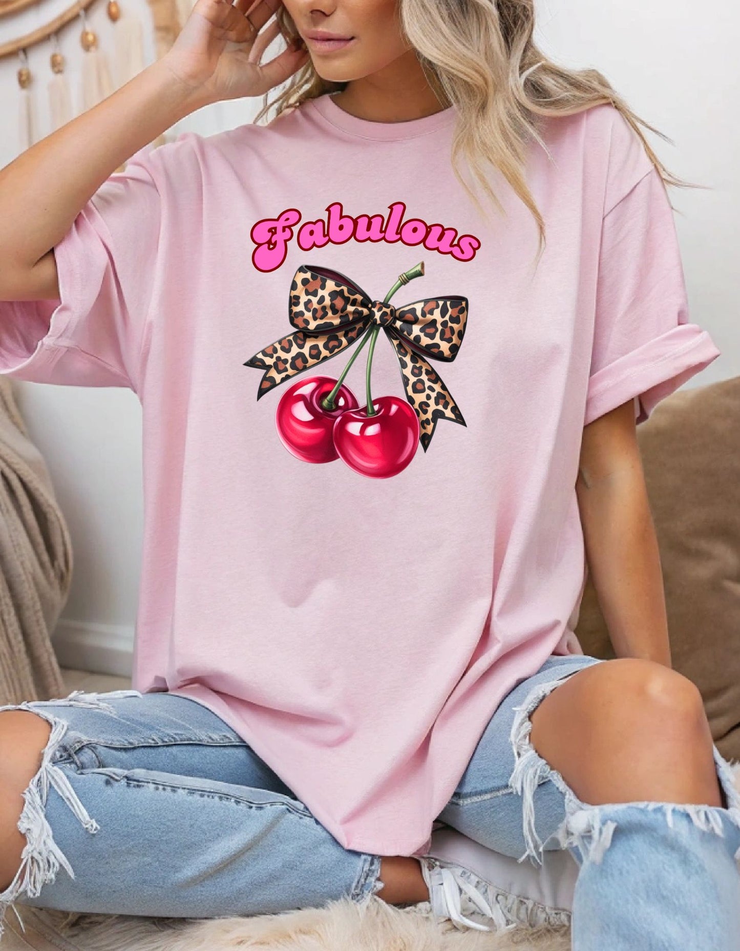 Animal Print Cherry Coquette Unisex T-Shirt