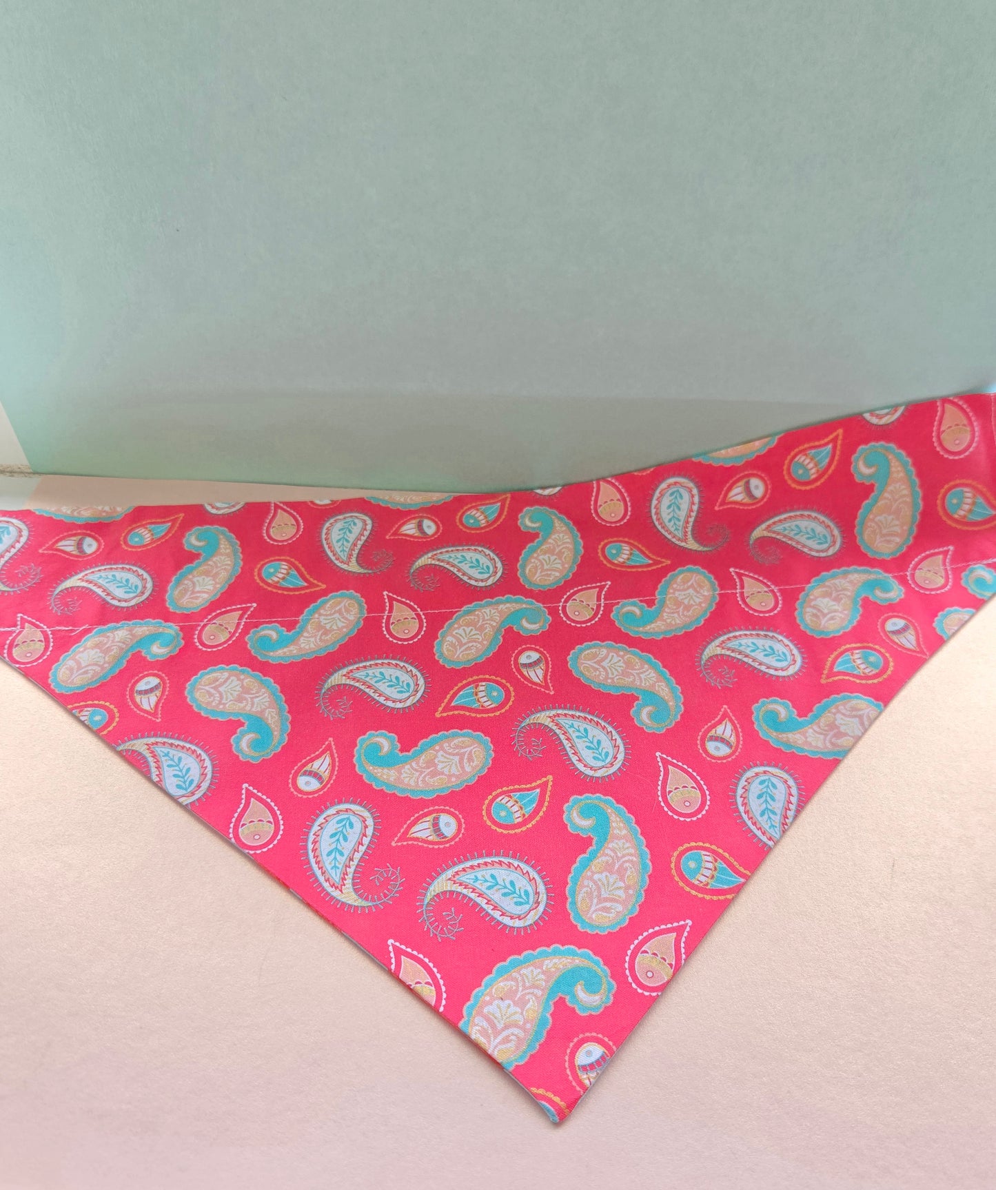 Roses And Paiseley Reversible Over The Collar Pet Bandana