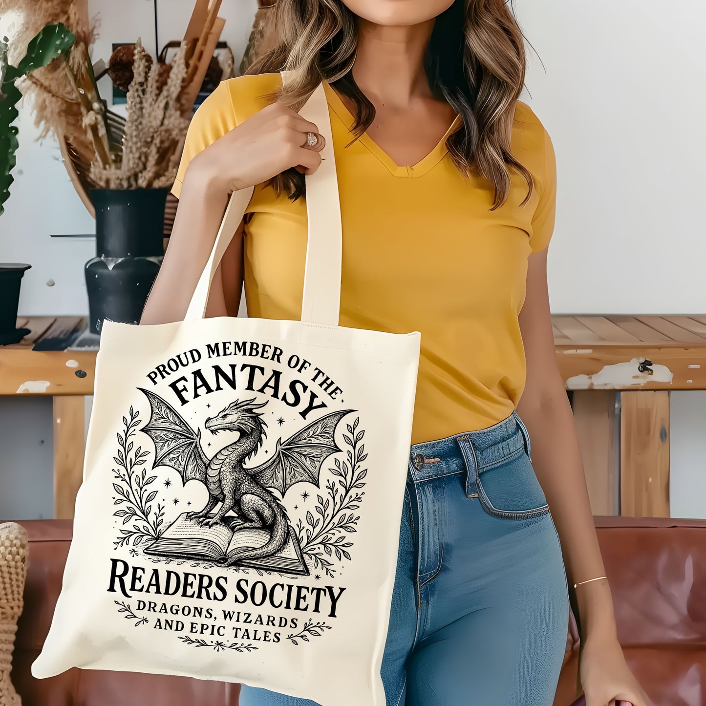 Fantasy Readers Club Cotton Tote Bag.