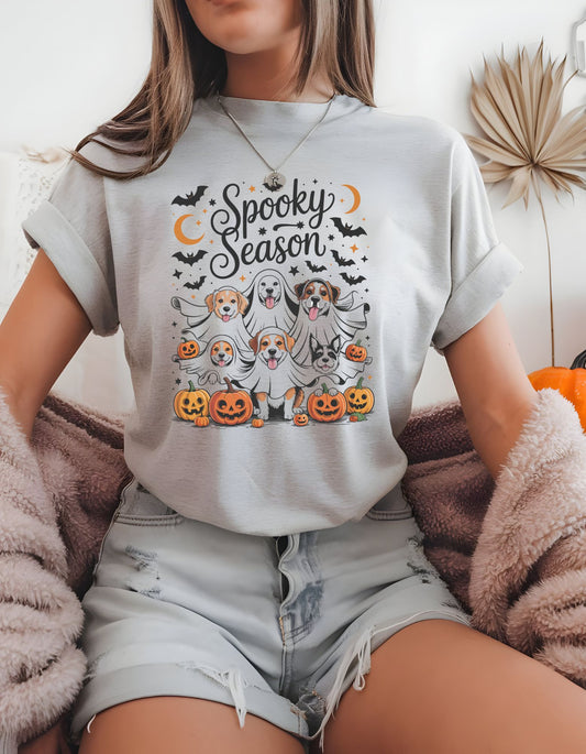 Spooky Season Cute Dogss Halloween T-Shirt.
