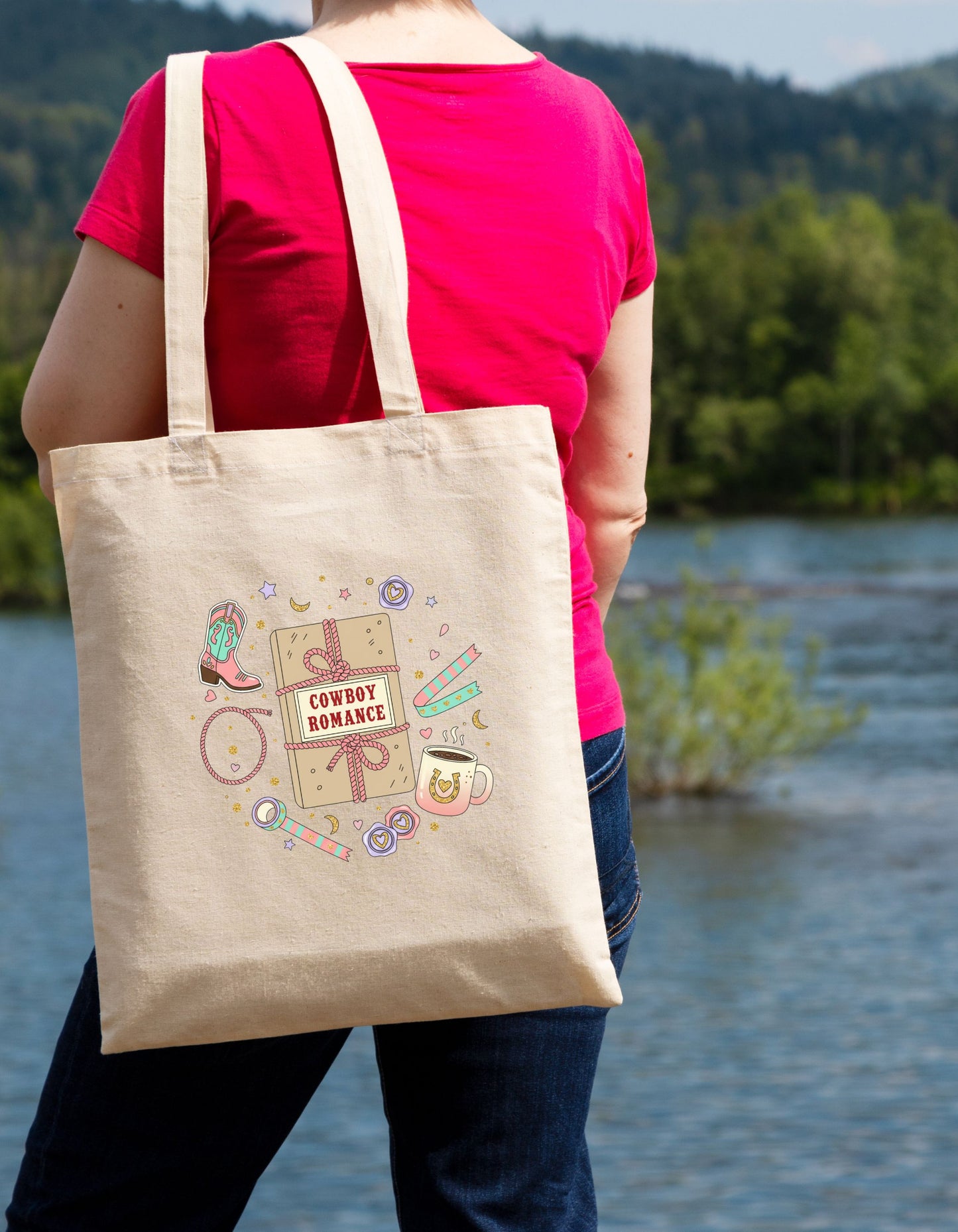 Western Cowboy Romance Book Lovers Tote Bag