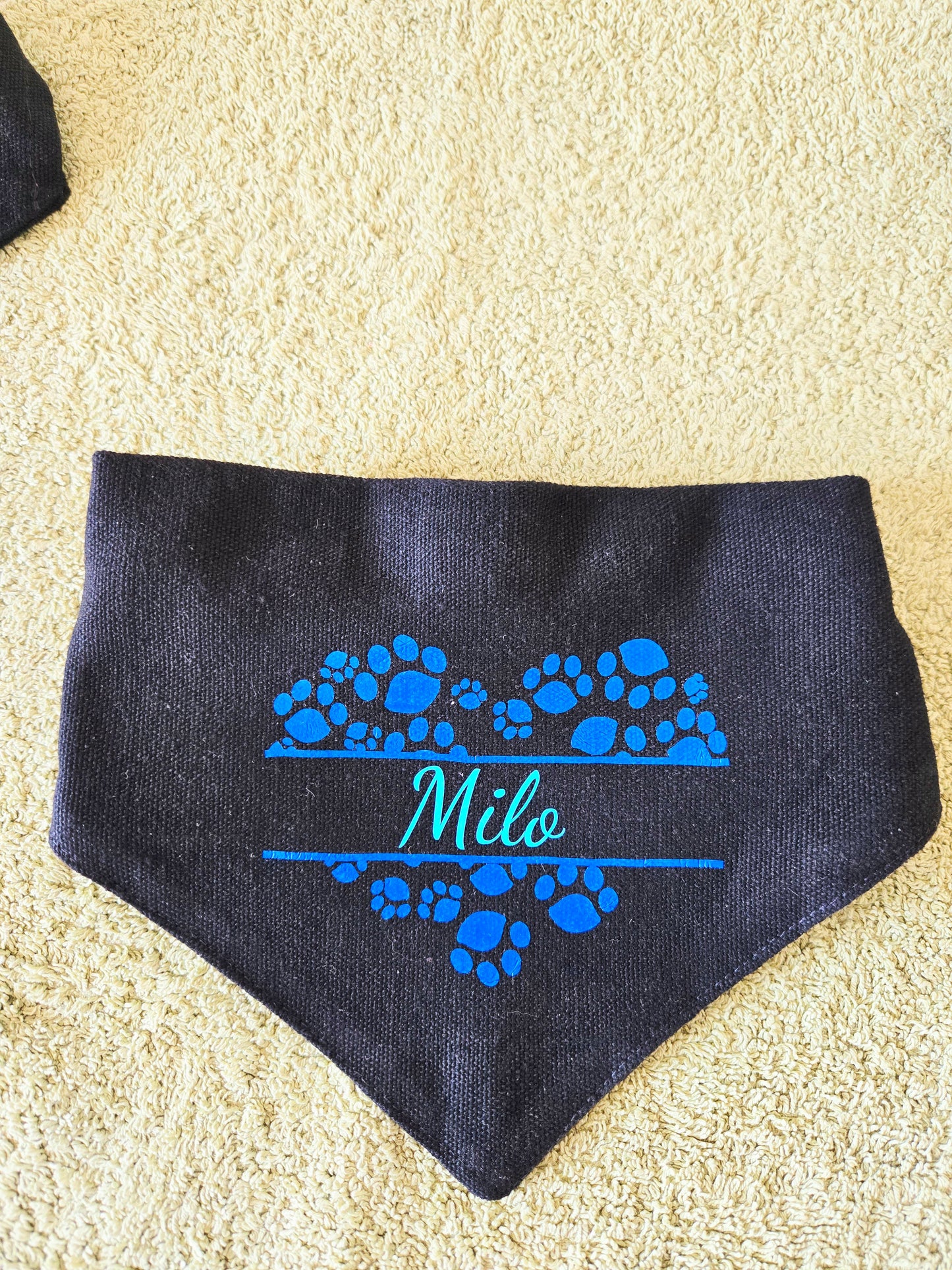 Bandana(s) For Pet(s)-Black-Personalised