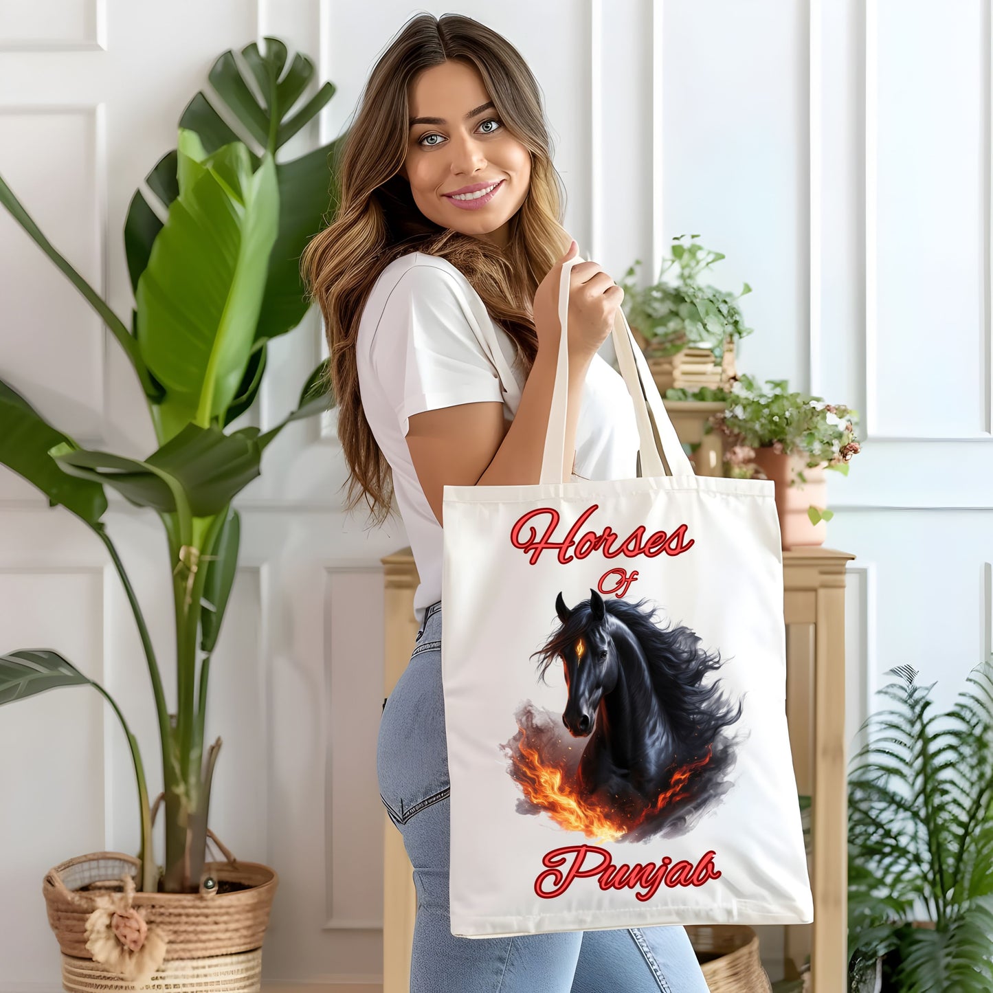 Horses Of Punjab Tote Bag