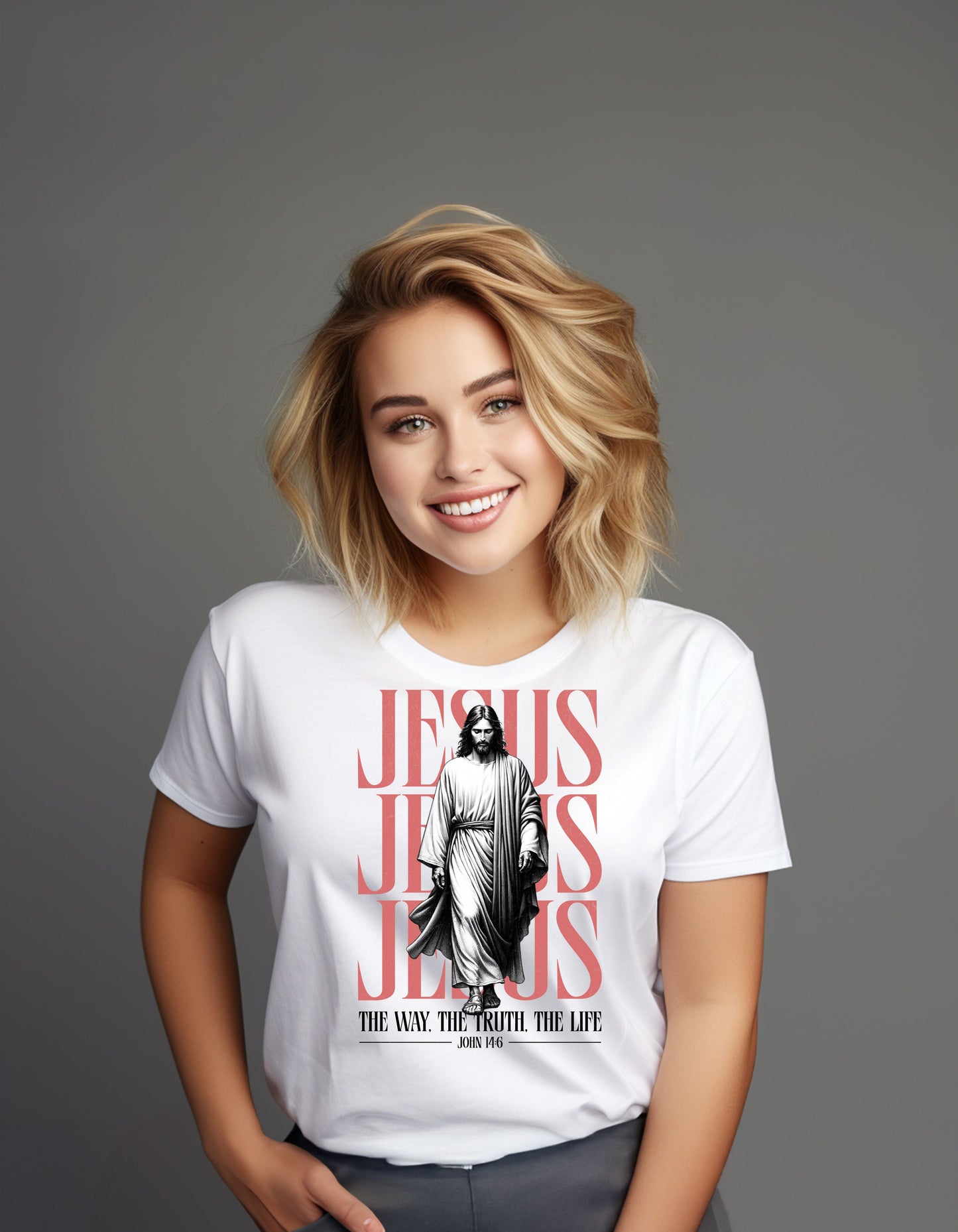Jesus-John 14:6 Scripture White Garment