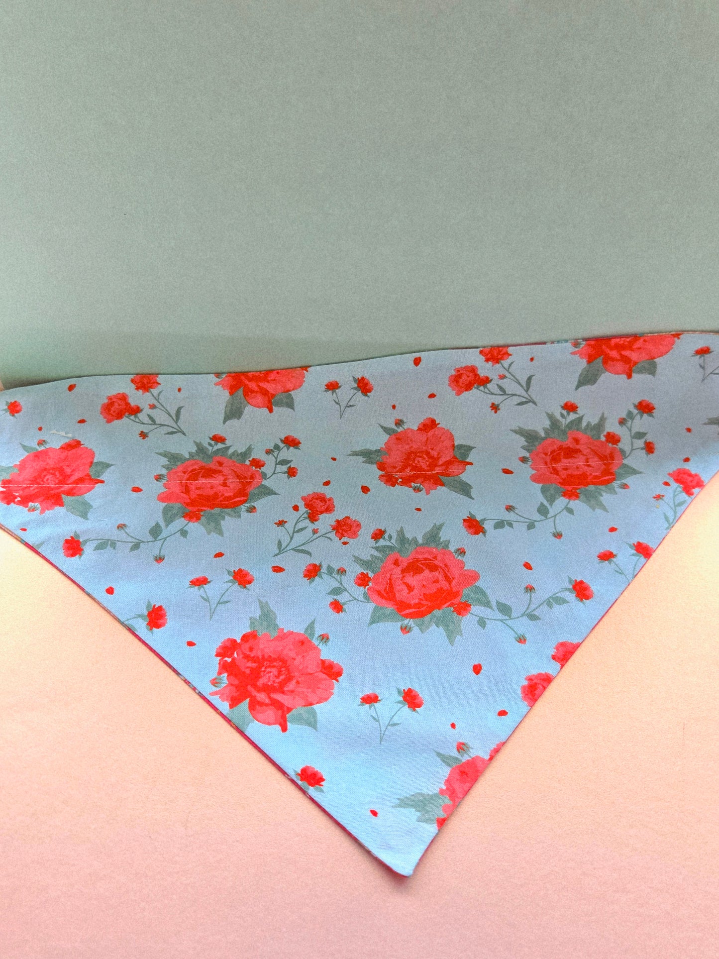 Roses And Paiseley Reversible Over The Collar Pet Bandana