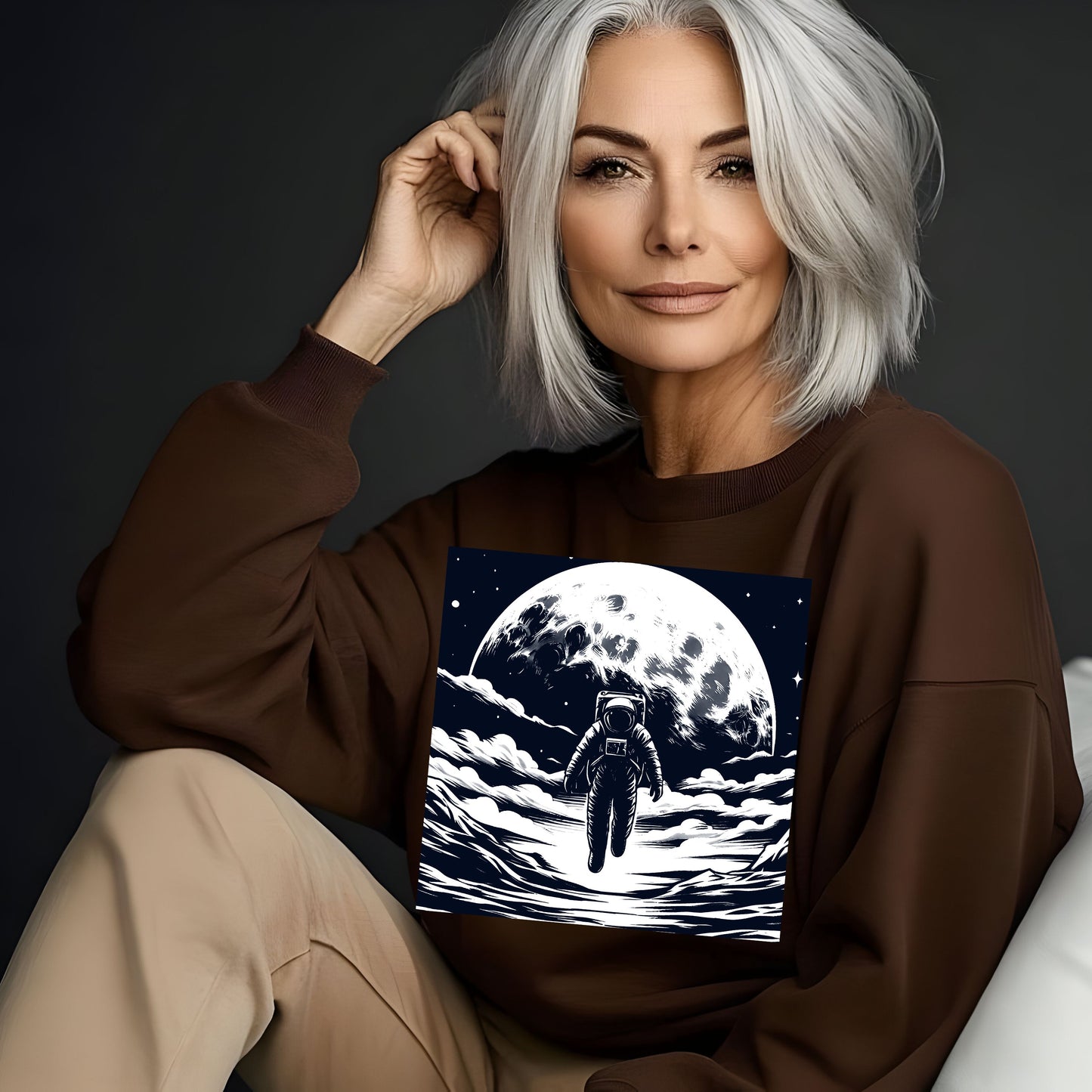 Astronaut Walking On The Moon Unisex Sweatshirt.
