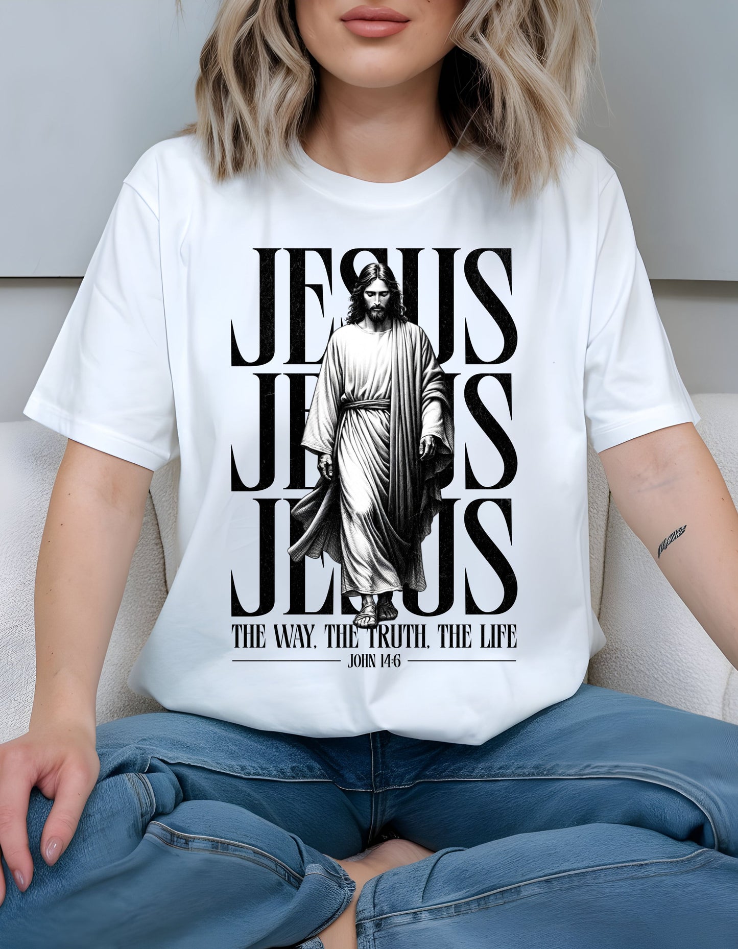 Jesus-John 14:6 Scripture White Garment